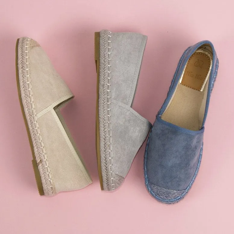Best Shoes Grijze suède espadrilles grijs