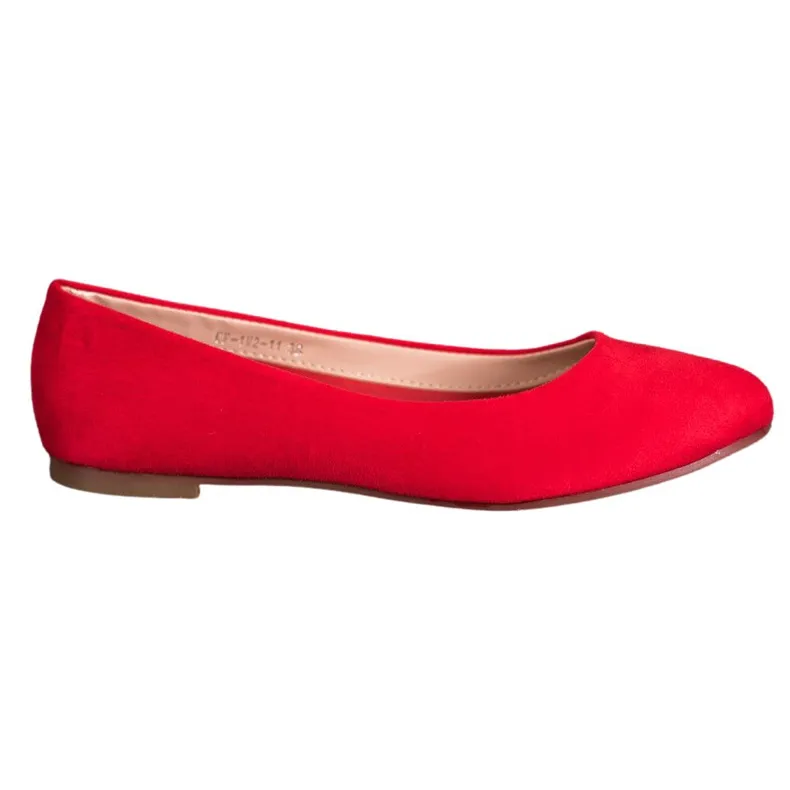 Best Shoes Suède ballerina's rood