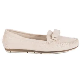Clowse Opengewerkte loafers met een strik beige