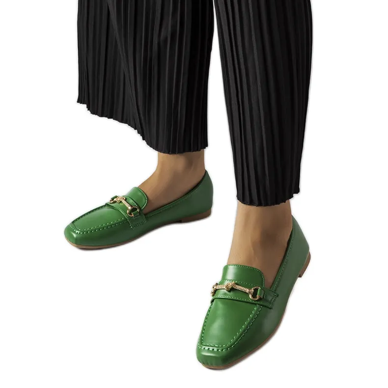 Groene decoratieve loafers van Docherty groente