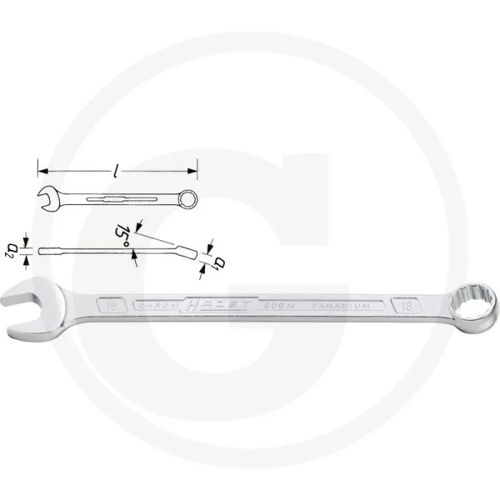 HAZET RINGSTEEKSLEUTEL 25MM, 354MM LENGTE, VERCHROOMD, MADE IN GERMANY