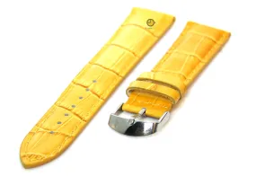 Horlogeband 18mm kroko leer geel