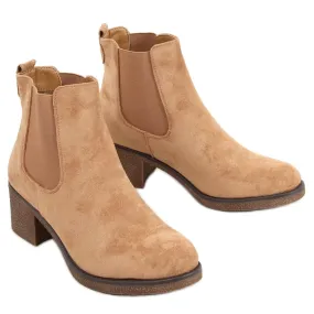 Jodhpur laarzen met lage hakken, beige SP102 Khaki