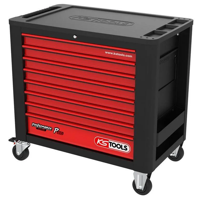 Performanceplus p20 zwart/rood gereedschapswagen met 8 schui