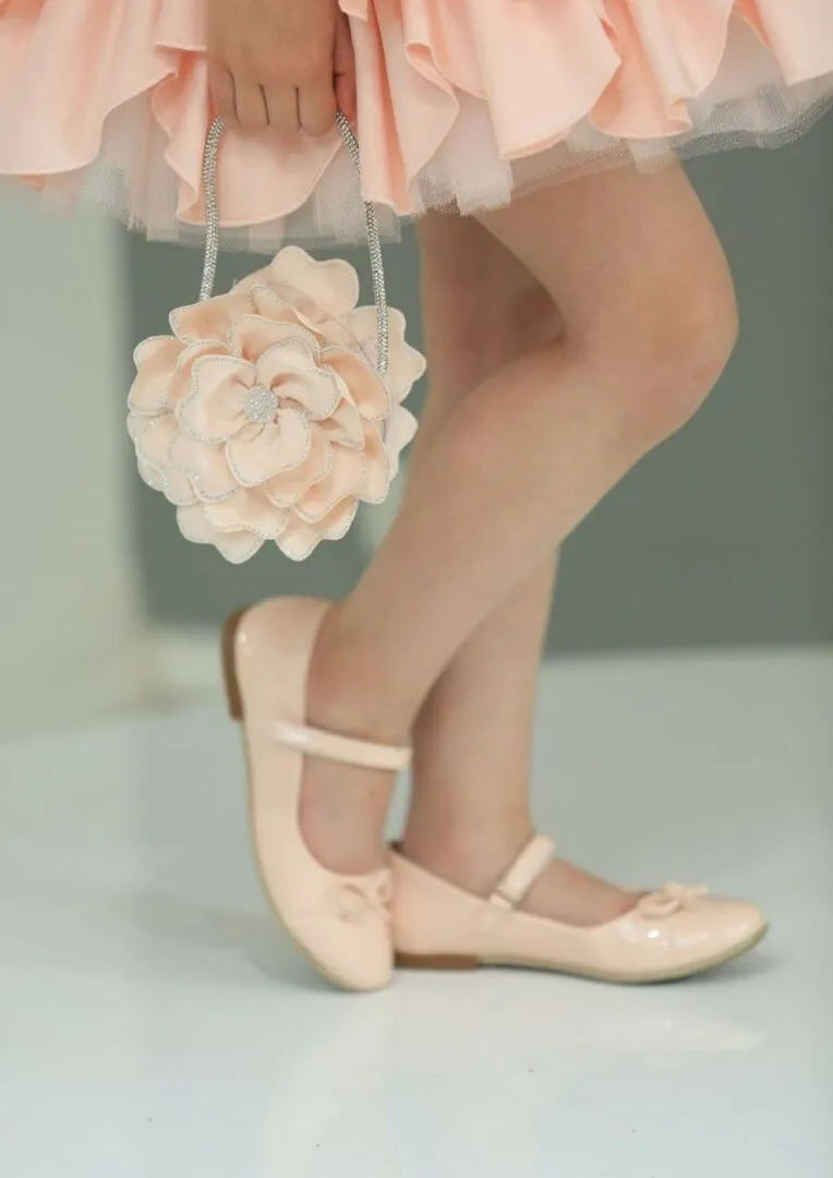 Poeder roze feestjurk layers met tasje 92 tm 140