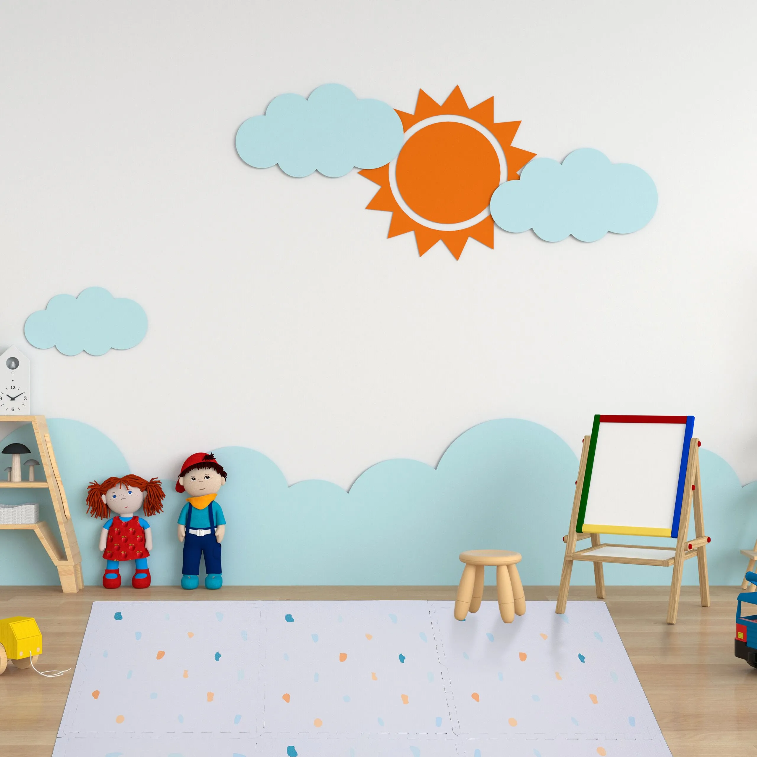 Puzzelmat baby met stippen