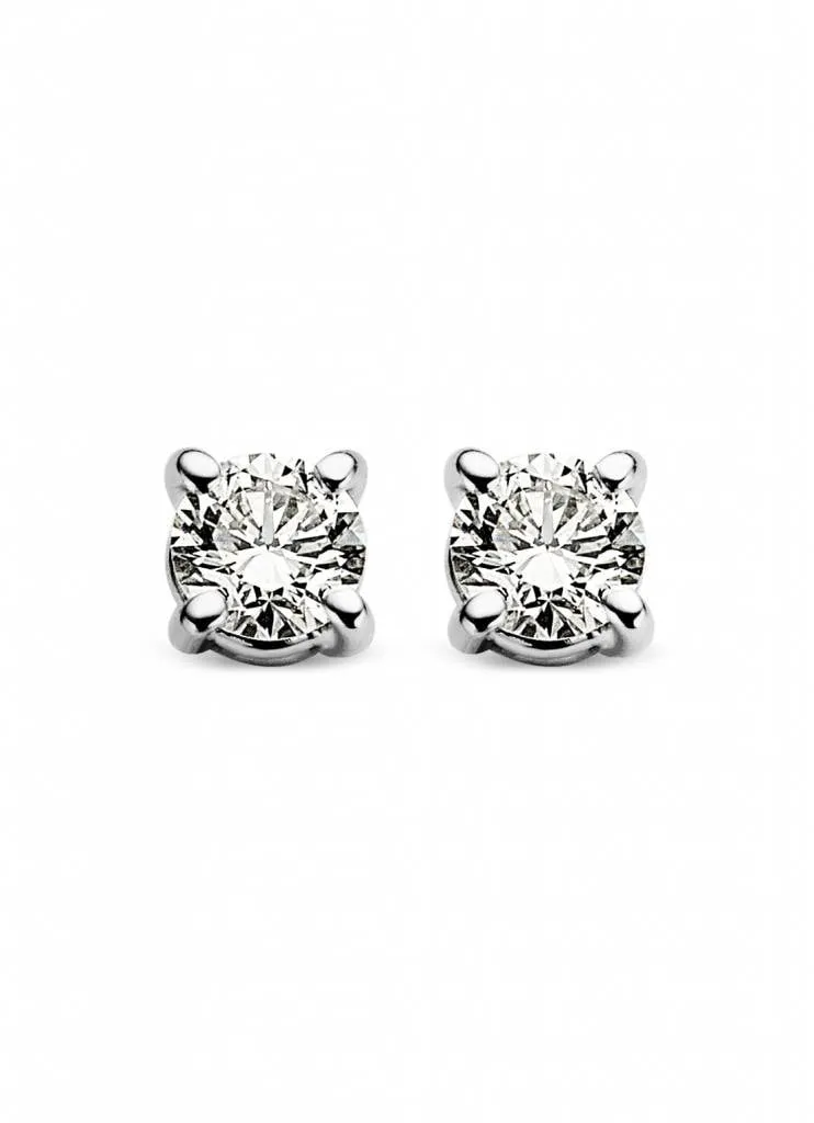 SOLITAIR OORSTEKERS  0,16 CT.  WITGOUD | OORBELLEN | FUVA.NL