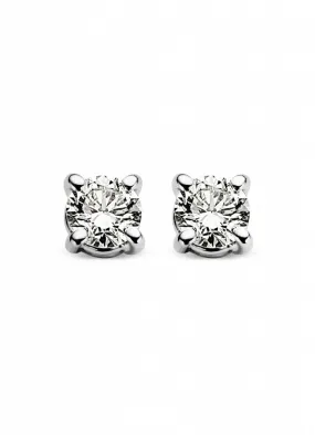 Solitair oorstekers - 0,16 ct. - Witgoud | Oorbellen | Fuva.nl