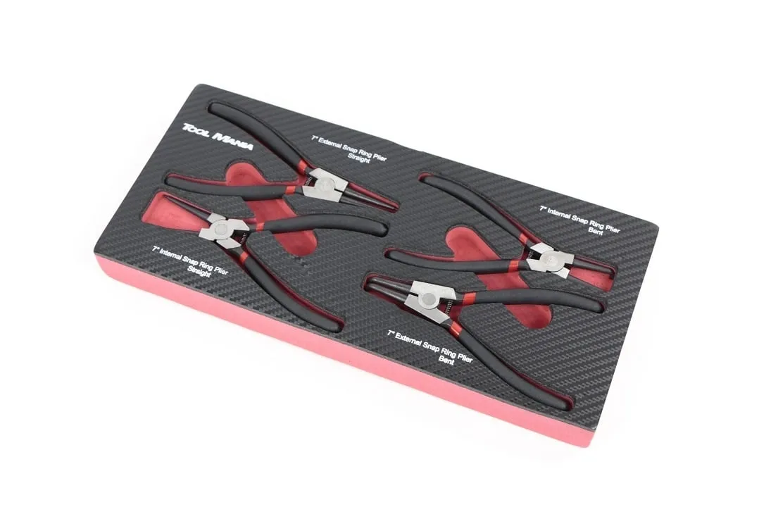 TM 4 Delige Zegeringtangenset in foam carbon look inlay