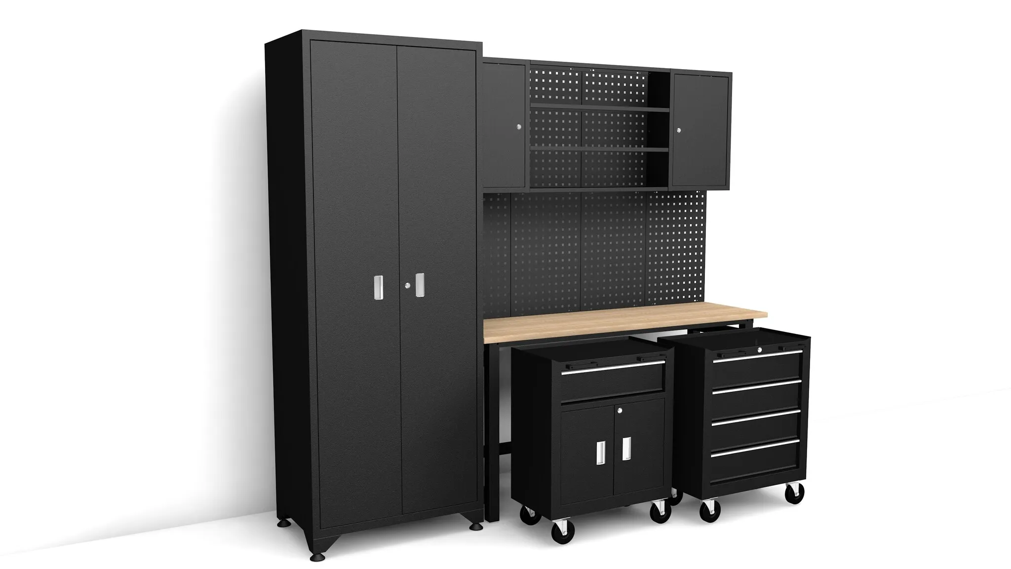 TM PREMIUM MODULAIR WERKPLAATSSYSTEEM, 6DELIG, MATZWART