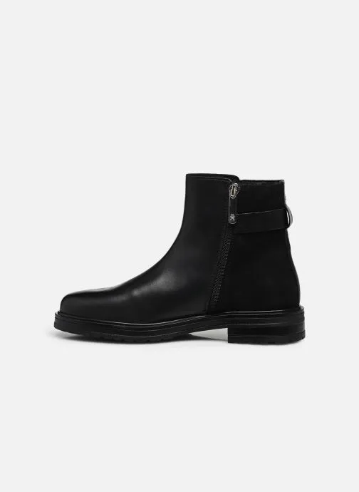      TOMMY HILFIGER TH LOGO LEATHER MIX CHELSEA  ZWART   