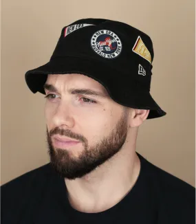 visserhoed new era black patches All Over Patch Bucket black