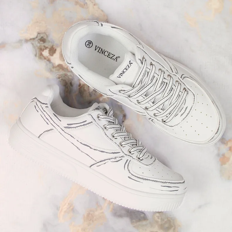 Witte lage sneakers Vinceza